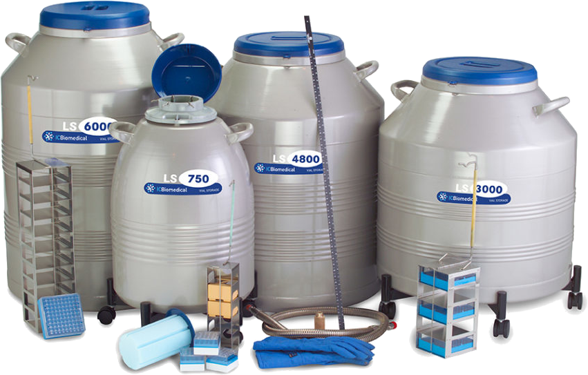 Cryogenic refrigerators for vial storage 