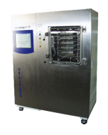 solvent-resistant freeze dryer with special vacuum pump and LN2-booster, equipped with removable sample extractor